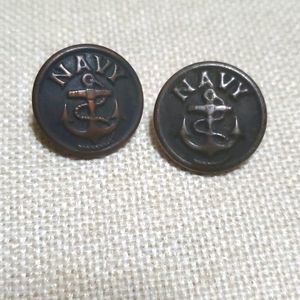 2 Vintage Navy Corp League Buttons